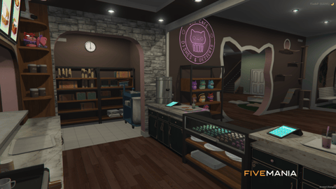 FIVEM Cat Caffee | Charming Cafe MLO | Interior & Exterior | Full Kitchen | Office & Storage | Outdoor Seating | Add-On | Optimized | Fivem Ready | High Quality — image 11