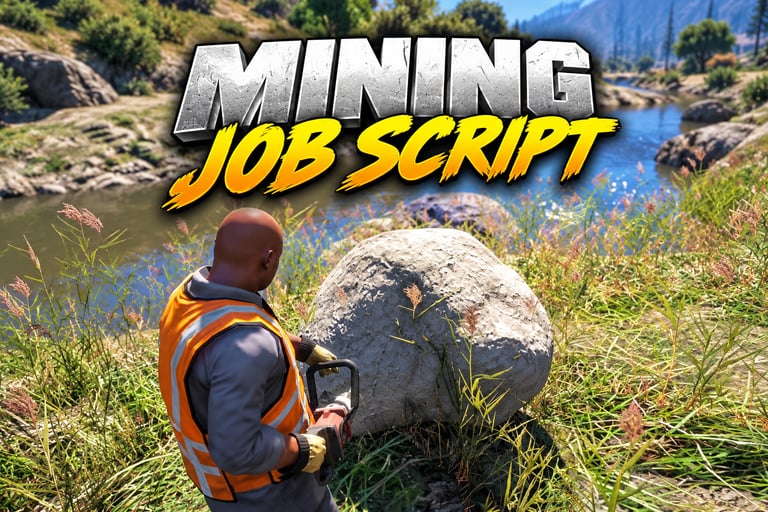 FIVEM Mining Job Script, Realistic Resource Gathering Script
