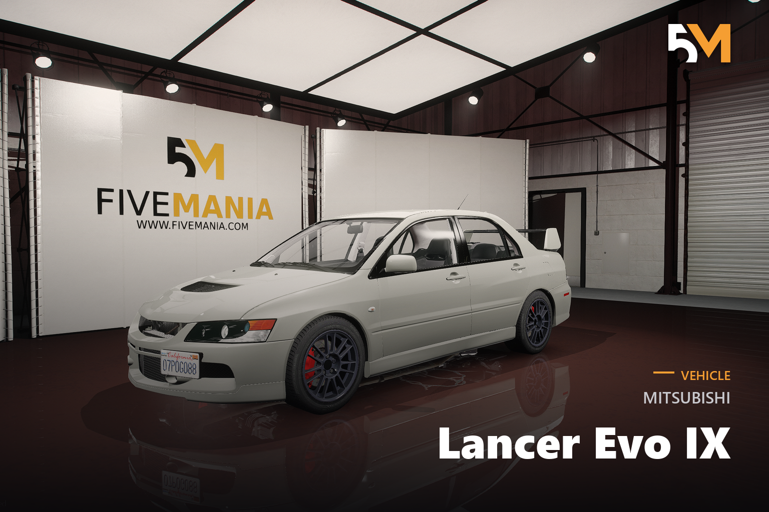 FIVEM Mitsubishi Lancer Evo IX | Realistic Sports Car [Unbadged] Add-On | Interior & Exterior | Custom Wheels | Working Lights | Optimized | Fivem Ready | High Quality