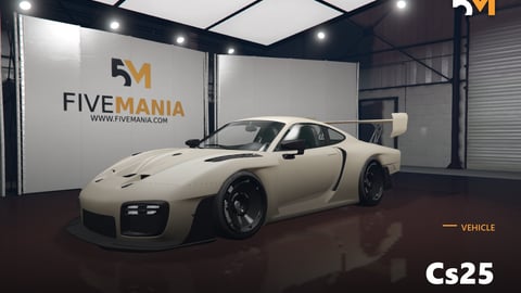 FIVEM Cs25 | Custom Race Car [Unbadged] Add-On | Interior & Exterior | Custom Body Kit | Working Lights | Optimized | Fivem Ready | High Quality cover