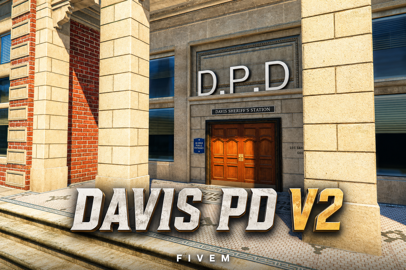 FIVEM Davis Pd V2 | Detailed Police Department MLO | Interior & Exterior | Multiple Rooms | Add-On | Optimized | Fivem Ready | High Quality