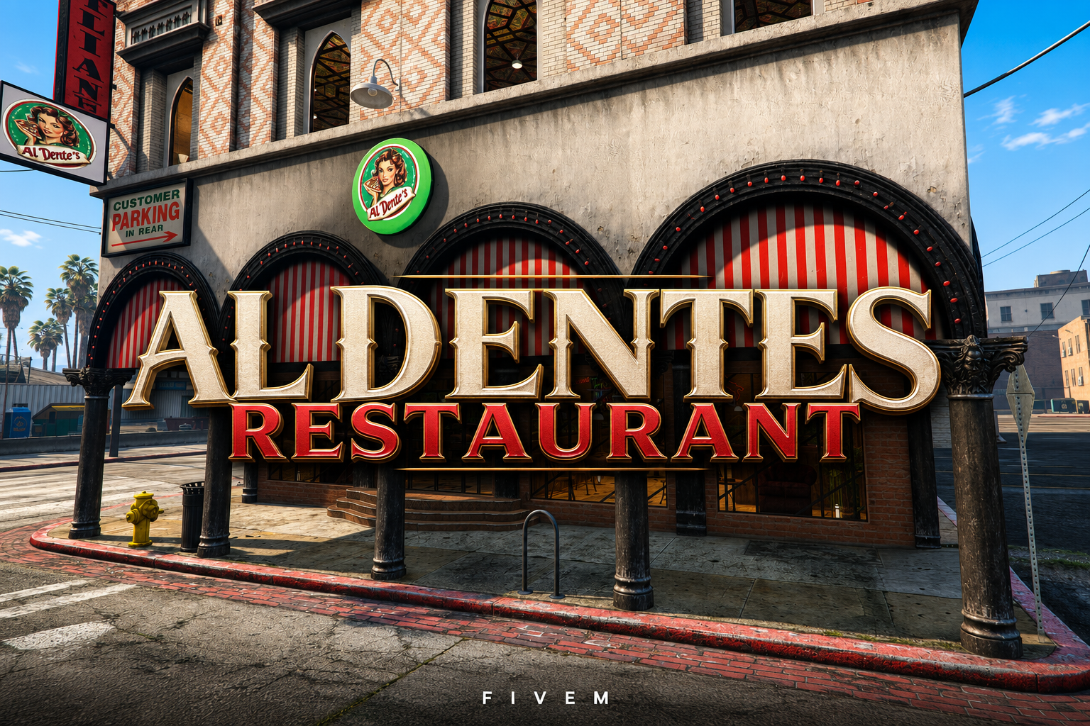 FIVEM Al Dentes Restaurant | Authentic Italian Dining MLO | Interior & Exterior | Rooftop Terrace | Full Kitchen | Bar Area | Add-On | Optimized | Fivem Ready | High Quality