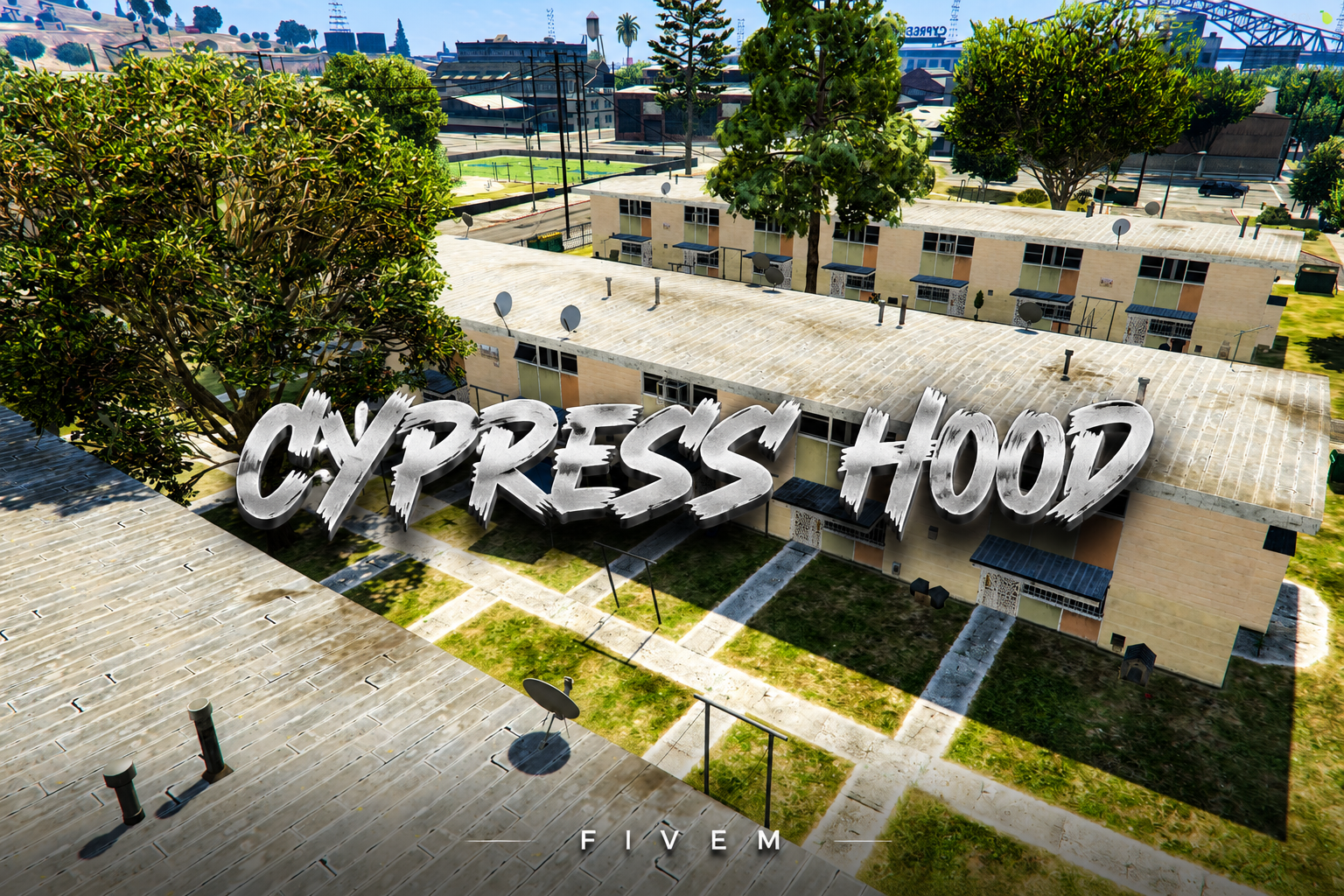 FIVEM Cypress Hood | Residential MLO & Map Edit | Interior & Exterior | Apartments | Basketball Court | Playground | Add-On | Optimized | Fivem Ready | High Quality