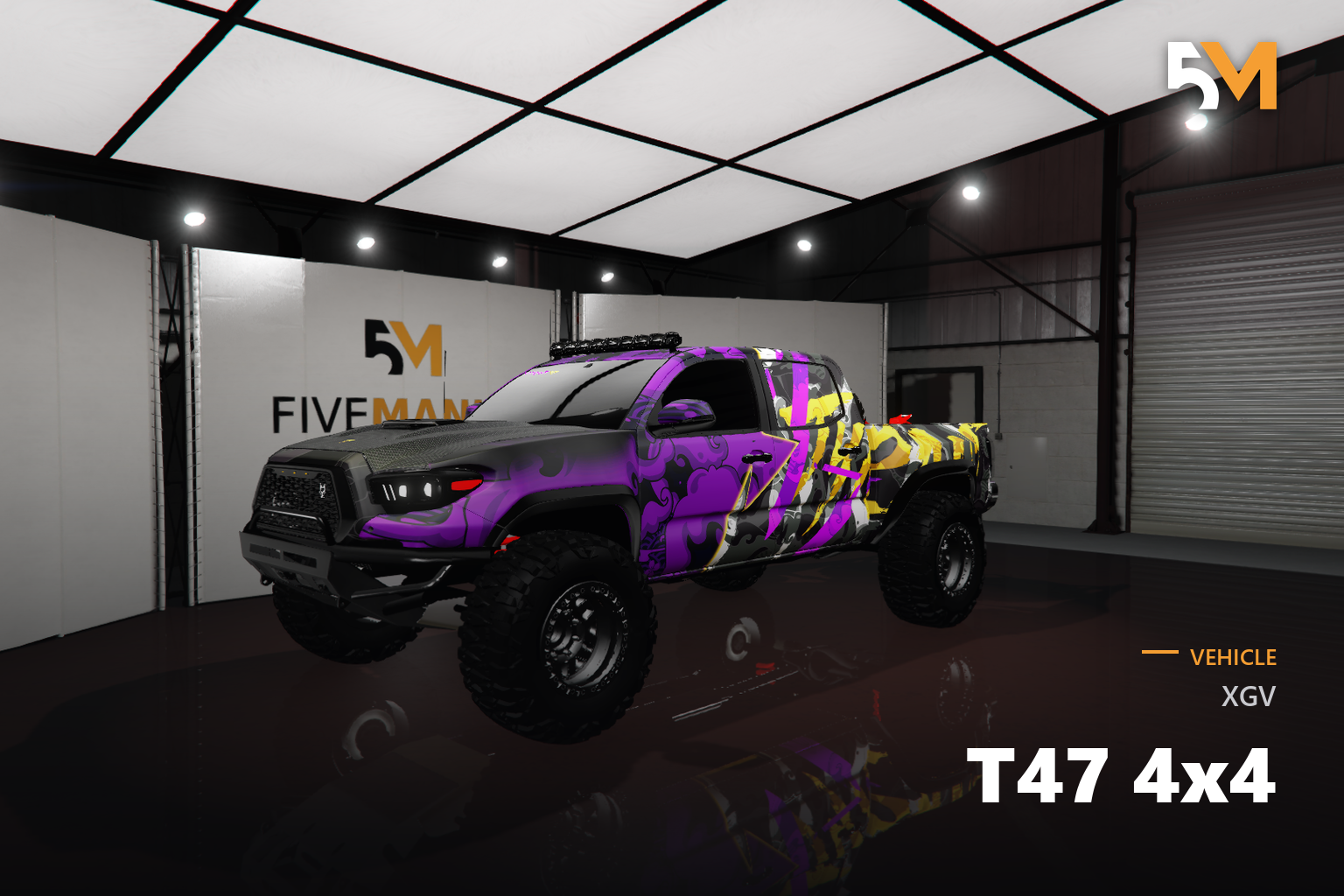 FIVEM Xgv T47 4x4 | Custom Off-Road Truck [Unbadged] Add-On | Custom Livery | Off-Road Suspension | Working Lights | Spare Tires | Add-On | Optimized | Fivem Ready | High Quality