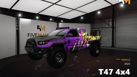 FIVEM Xgv T47 4x4 | Custom Off-Road Truck [Unbadged] Add-On | Custom Livery | Off-Road Suspension | Working Lights | Spare Tires | Add-On | Optimized | Fivem Ready | High Quality cover