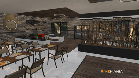 FIVEM Mirror Restaurant | Luxury Multi-Level Restaurant MLO | Interior & Exterior | Outdoor Bar | Rooftop Lounge | Custom Props | Add-On | Optimized | Fivem Ready | High Quality — image 13