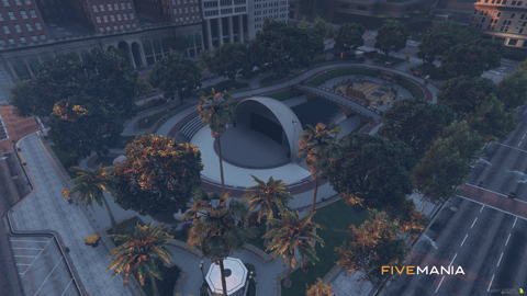 FIVEM Legion Square V4 | Revitalized Public Space MLO | Amphitheater | Seating Areas | Food Stalls | Water Features | Add-On | Optimized | Fivem Ready | High Quality — image 2