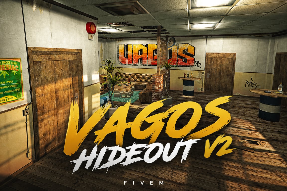 FIVEM Vagos Hideout | Gang Hideout MLO | Interior & Exterior | Bar & Pool Table | Add-On | Optimized | Fivem Ready | High Quality