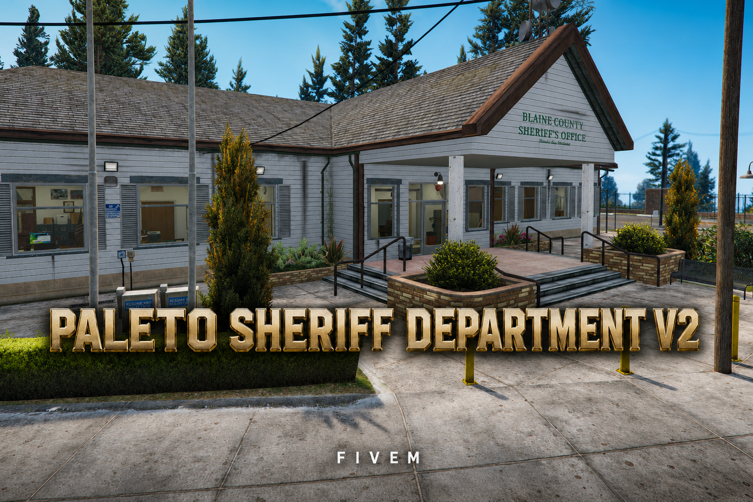 FIVEM Paleto Sheriff Department V2 | Realistic Sheriff Department MLO | Interior & Exterior | Offices | Jail Cells | Locker Room | Add-On | Optimized | Fivem Ready | High Quality