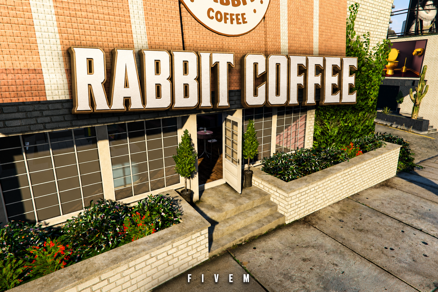 FIVEM Rabbit Coffee | Cozy Coffee Shop MLO | Interior & Exterior | Custom Props | Themed Decor | Add-On | Optimized | Fivem Ready | High Quality