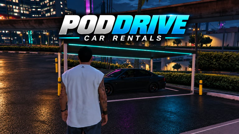 FIVEM PodDrive Car Rentals, Advanced Vehicle Rental System