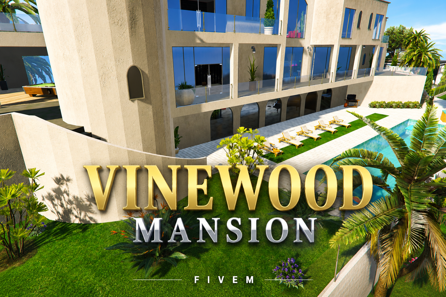 FIVEM Vinewood Mansion | Luxury Modern Estate | Interior & Exterior | Pool & Basketball Court | Add-On | Optimized | Fivem Ready | High Quality
