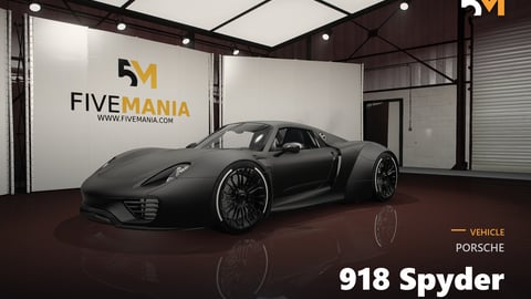FIVEM Porsche 918 Spyder | Realistic Sports Car [Badged] Add-On | Detailed Interior & Exterior | Custom Wheels | Working Lights | Add-On | Optimized | Fivem Ready | High Quality cover