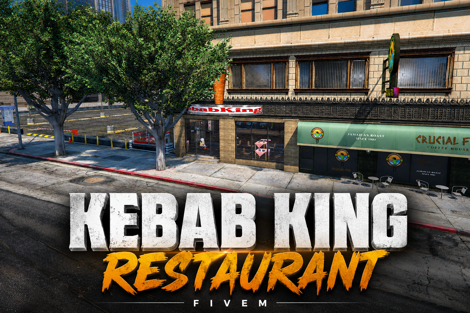 FIVEM Kebab King Restaurant | Vibrant Dining MLO | Interior & Exterior | Outdoor Seating | Full Kitchen | Add-On | Optimized | Fivem Ready | High Quality