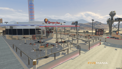 FIVEM Sandy Burgershots | Retro Diner MLO | Interior & Exterior | Custom Props | Add-On | Optimized | Fivem Ready | High Quality — image 2