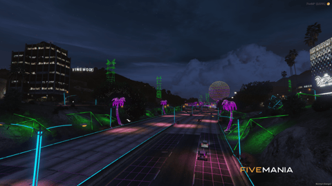 FIVEM Roads Cyberpunk Style | Futuristic Map Enhancement | Custom Textures | Neon Lighting | Environment Overhaul | Add-On | Optimized | Fivem Ready | High Quality — image 4