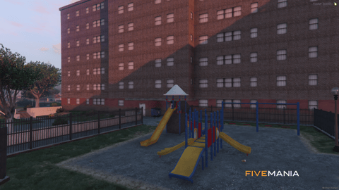 FIVEM New York Block | Urban Apartment Complex MLO | Basketball Court | Playground | Detailed Exterior | Add-On | Optimized | Fivem Ready | High Quality — image 7