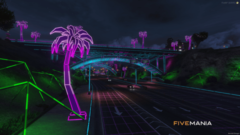 FIVEM Roads Cyberpunk Style | Futuristic Map Enhancement | Custom Textures | Neon Lighting | Environment Overhaul | Add-On | Optimized | Fivem Ready | High Quality — image 3