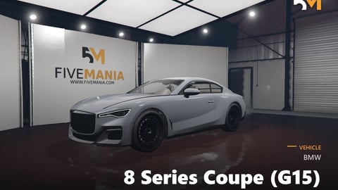 FIVEM BMW 8 Series Coupe (G15) | Realistic Luxury Sports Car [Unbadged] Add-On | High-Quality Interior | Custom Wheels | Working Lights | Optimized | Fivem Ready | High Quality cover