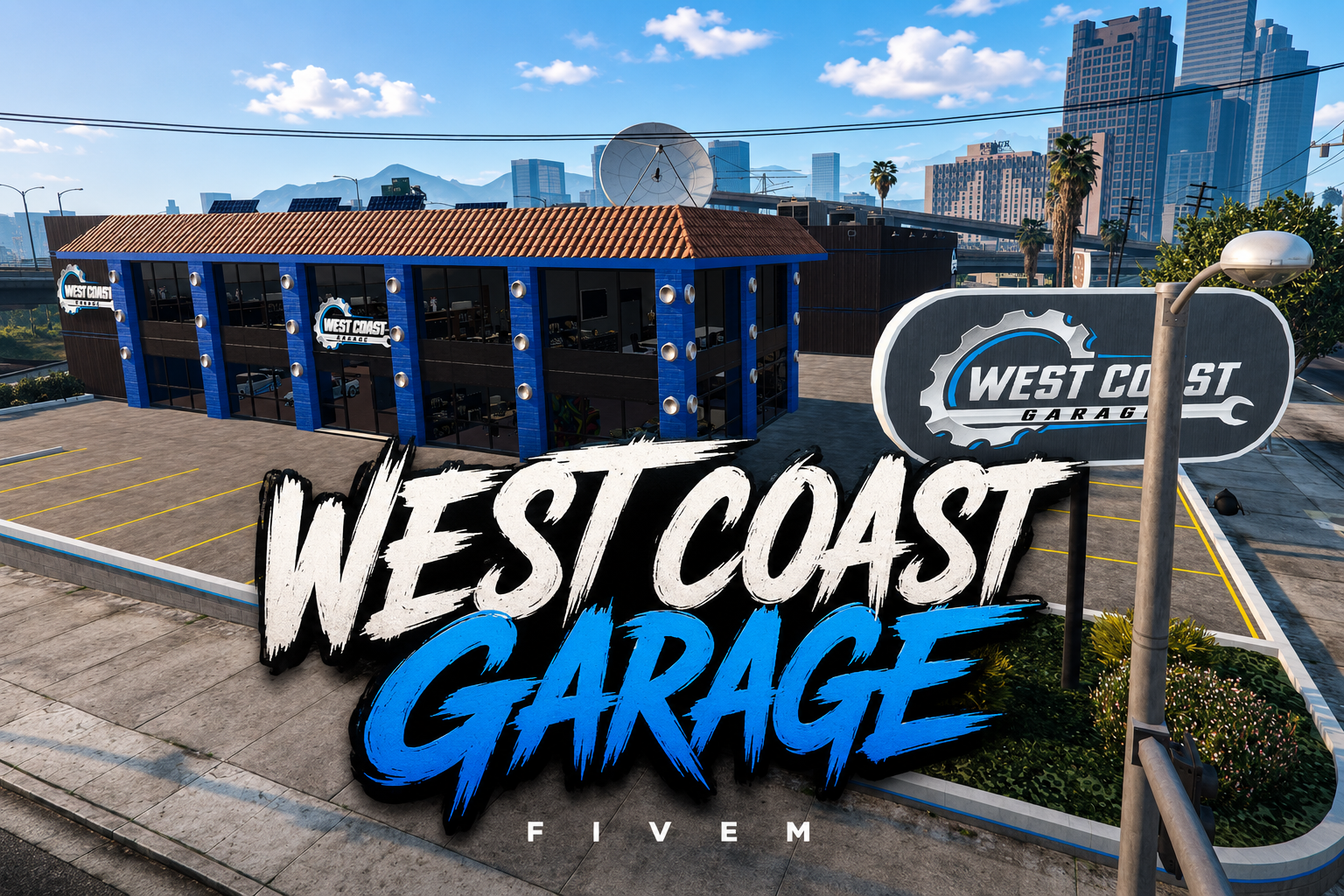FIVEM West Coast Garage | Full-Service Garage MLO | Interior & Exterior | Multiple Repair Bays | Office & Lounge | Add-On | Optimized | Fivem Ready | High Quality