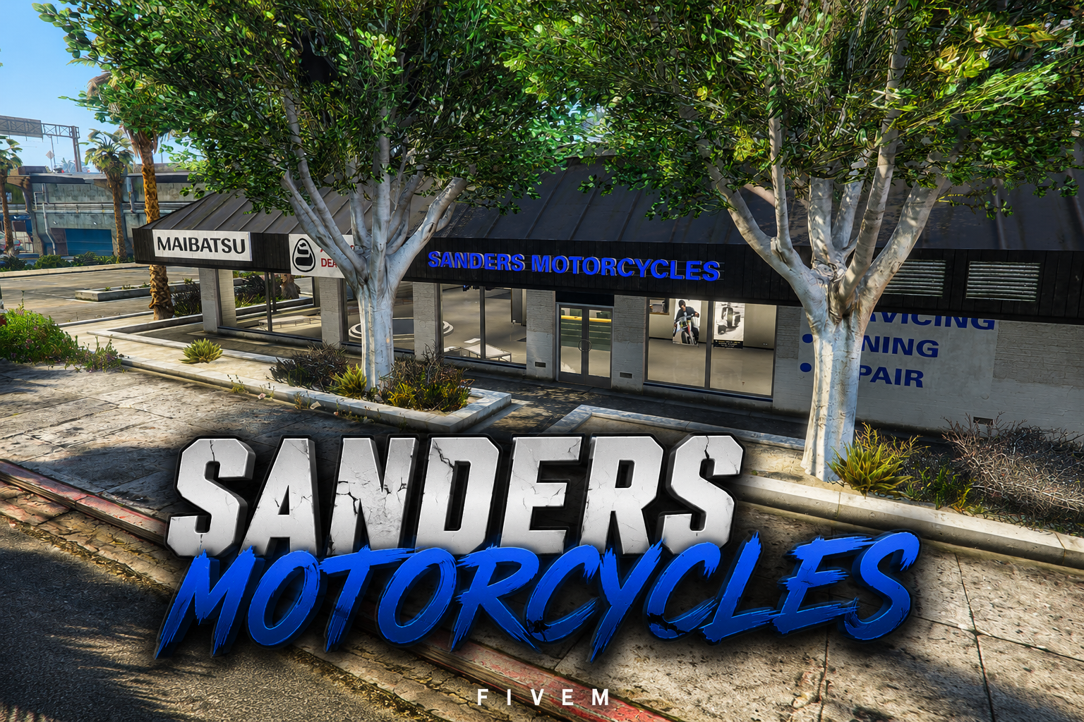 FIVEM Sanders Motorcycles | Full Service Motorcycle Dealership MLO | Interior & Exterior | Reception & Office | Workshop & Garage | Add-On | Optimized | Fivem Ready | High Quality