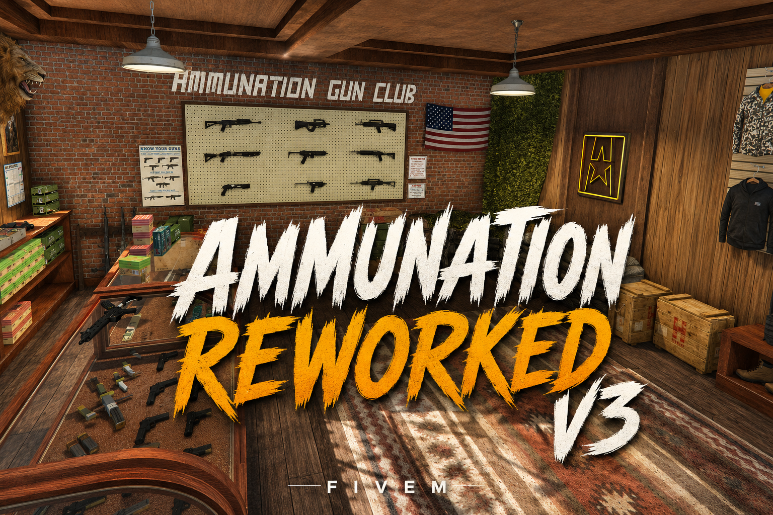 FIVEM Ammunation Reworked V3 | Custom Weapon & Clothing Shop MLO | Interior & Exterior | Modern Design | Optimized | Add-On | Fivem Ready | High Quality