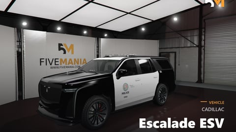 FIVEM Cadillac Escalade ESV | Lore Friendly Police SUV Add-On | Working Lights | Police Livery | Optimized | Fivem Ready | High Quality cover