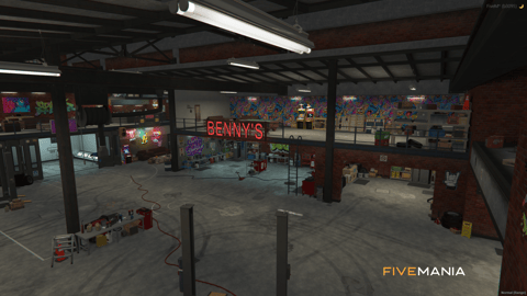 FIVEM Bennys | Iconic Mechanic Shop MLO | Interior & Exterior | Paint Booth | Lounge Area | Custom Props | Add-On | Optimized | Fivem Ready | High Quality — image 5