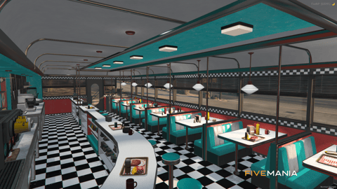 FIVEM Pops Diner | Retro American Diner MLO | Interior & Exterior | Full Kitchen | Seating Area | Add-On | Optimized | Fivem Ready | High Quality — image 4