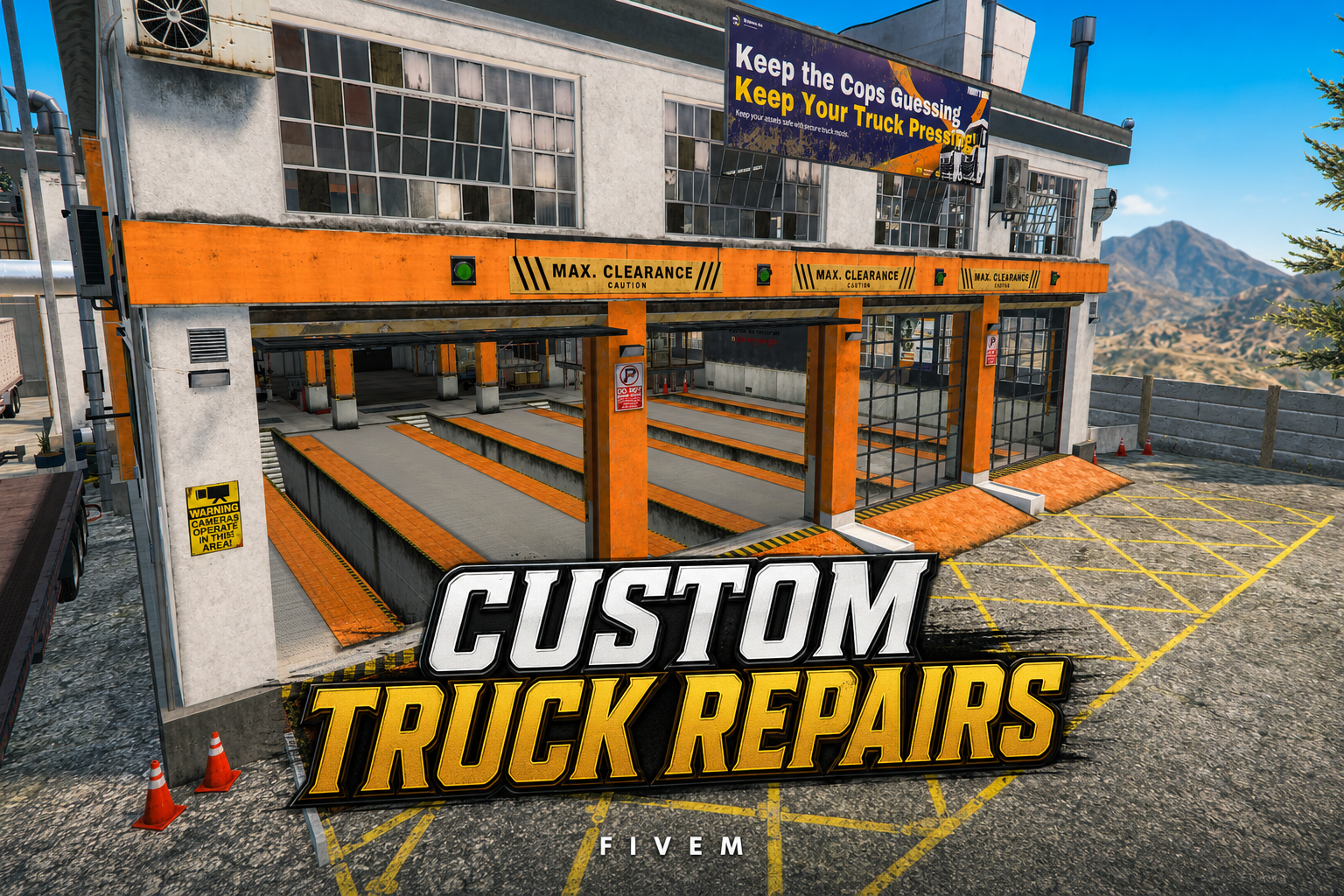 FIVEM Custom Truck Repairs | Heavy Duty Mechanic MLO | Interior & Exterior | Office & Workshop | Service Pits | Add-On | Optimized | Fivem Ready | High Quality