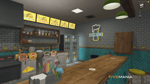 FIVEM Taco Farmer | Vibrant Mexican Restaurant MLO | Interior & Exterior | Full Kitchen | Dining Area | Custom Props | Add-On | Optimized | Fivem Ready | High Quality — image 6