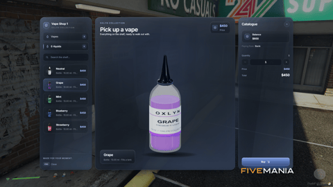 FIVEM Cloud Nine Vapes Script | Realistic Vaping System | Custom UI | Vape Shop | Refillable E-Liquids | Add-On | Optimized | Fivem Ready | High Quality, image 7