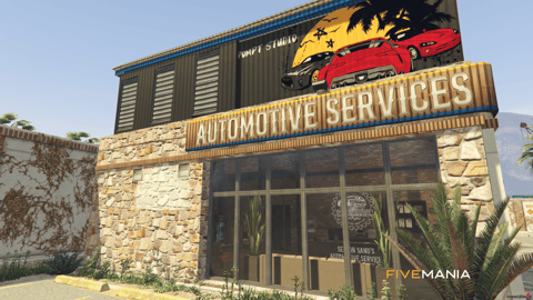 FIVEM Sandy Mechanic | Custom Mechanic Shop MLO | Interior & Exterior | Reception & Lounge | Detailing Bay | Gaming Zone | Add-On | Optimized | Fivem Ready | High Quality — image 4