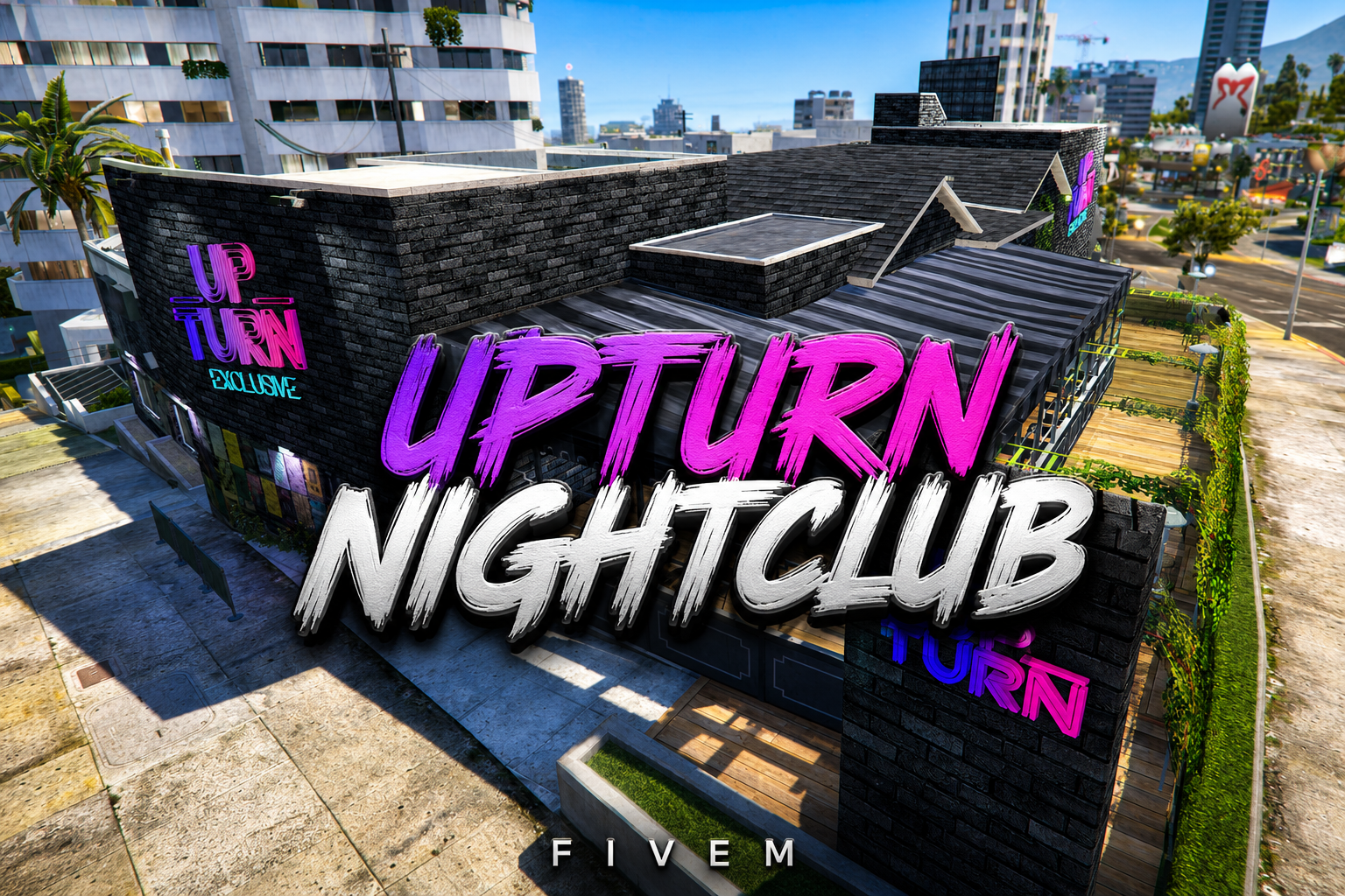 FIVEM Upturn Nightclub | Vibrant Nightclub MLO | Interior & Exterior | Custom Lighting | Bar Area | Add-On | Optimized | Fivem Ready | High Quality
