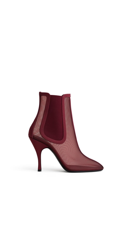BOTTINES CHELSEA À TALON EN TULLE