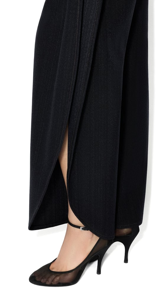 PANTALON PÉTALE EN DENIM DE LAINE