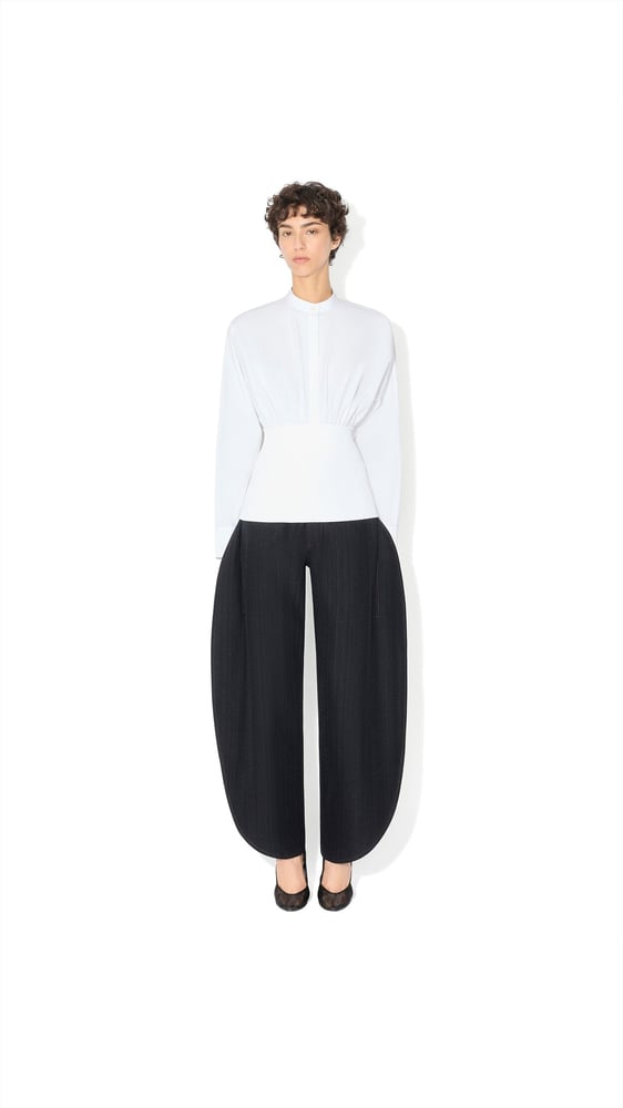 CHEMISE EN POPELINE DE COTON ET MAILLE