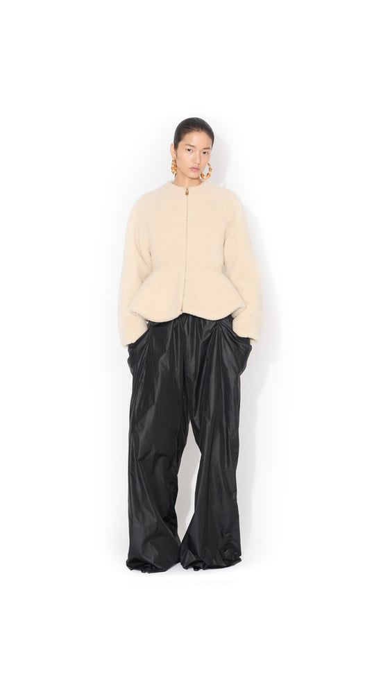 VESTE PÉPLUM EN CUIR