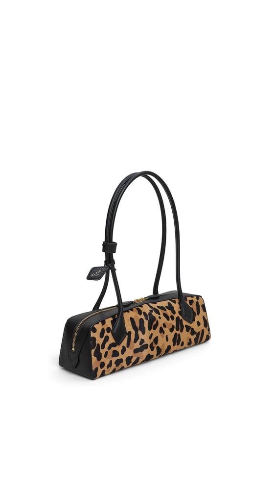 SAC LE TECKEL MEDIUM EN CUIR PONY LÉOPARD