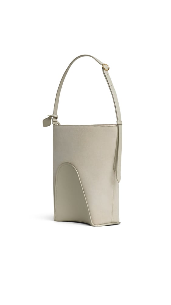 SAC HIP BUCKET SMALL BI-MATIÈRE EN CUIR