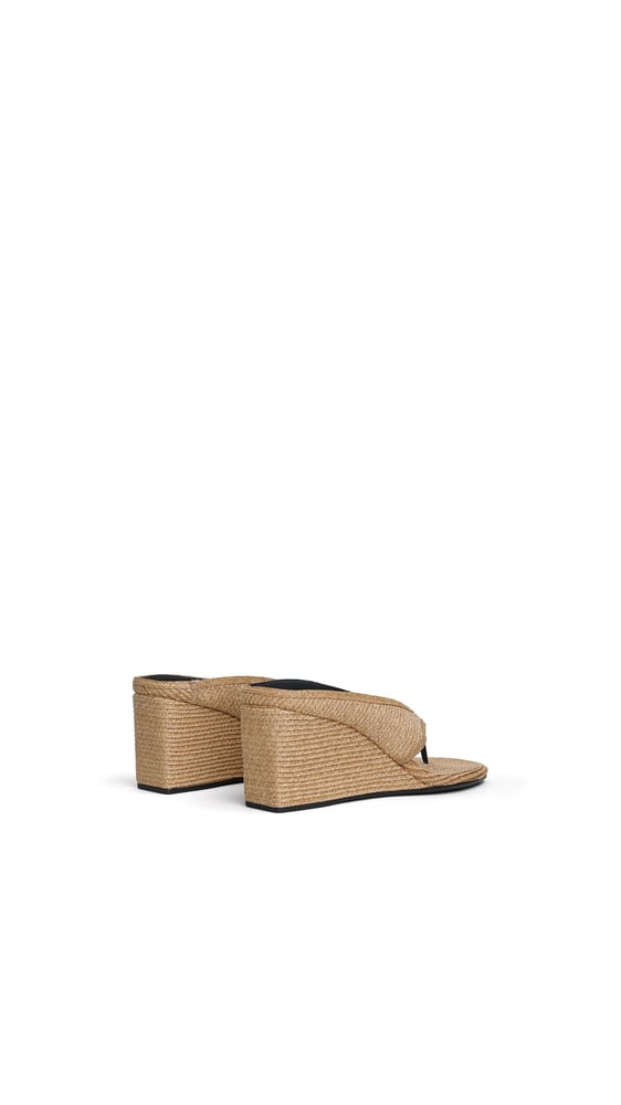 MULES TONG CUBE EN PAILLE TRESSÉE