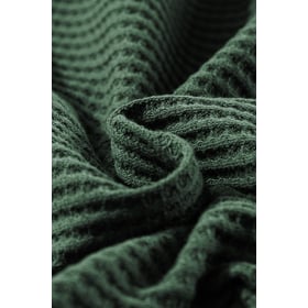 Waffle Knit Slim Fit Wrap V Neck Bodysuit