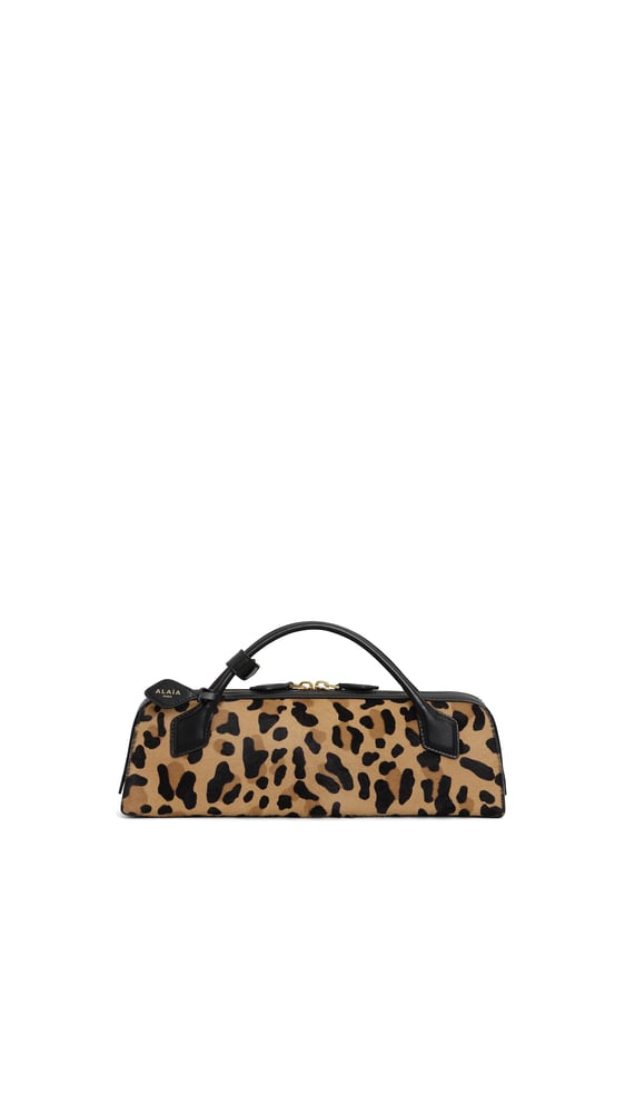 LE TECKEL CLUTCH EN CUIR PONY LÉOPARD