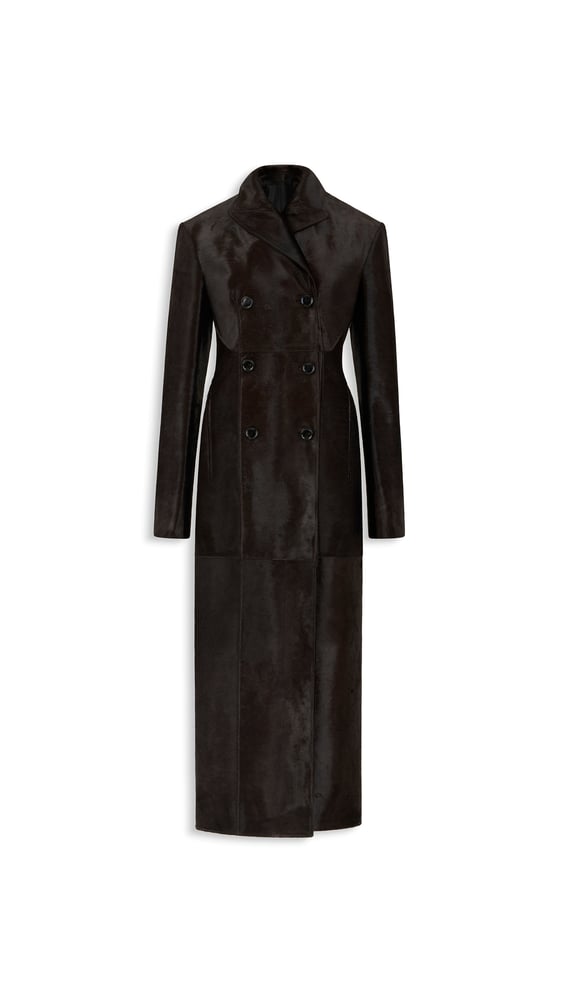 MANTEAU TAILLEUR EN CUIR PONY