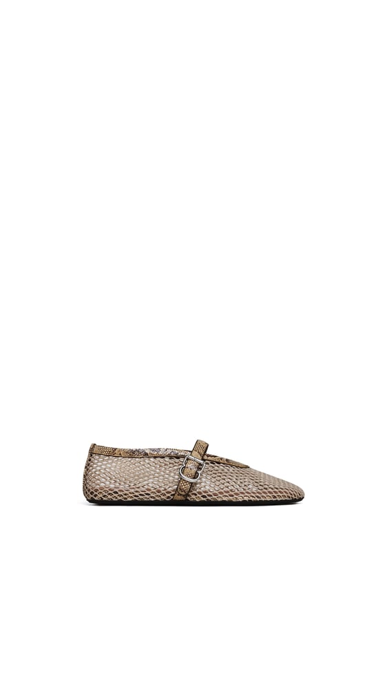 BALLERINES EN RÉSILLE ET CUIR AYERS