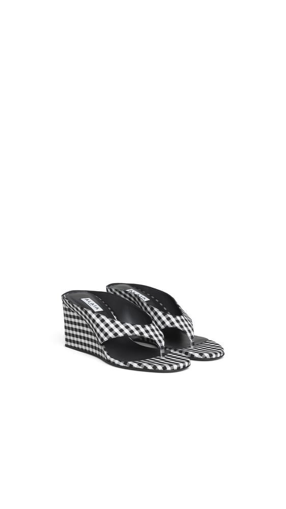 MULES TONG CUBE À IMPRIMÉ VICHY