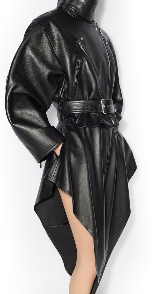 VESTE BIKER SUPERPOSÉE EN CUIR