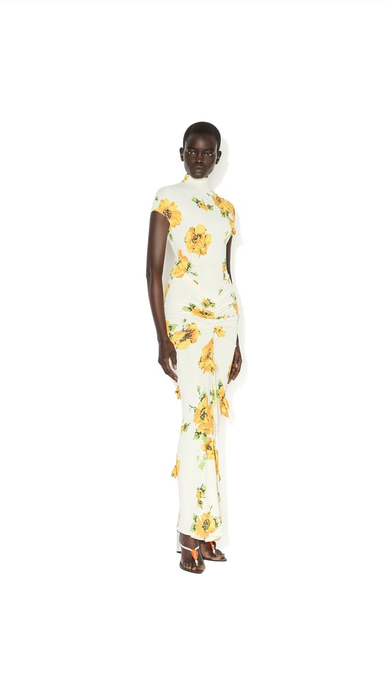ROBE DRAPÉE À IMPRIMÉS