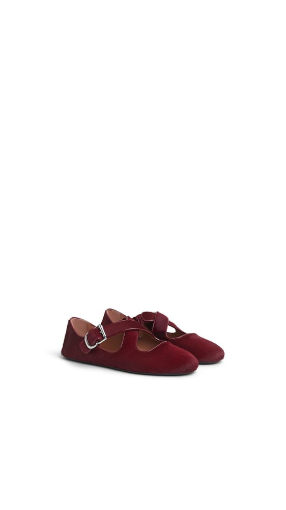 BALLERINES CRISS CROSS EN CUIR EFFET PONY