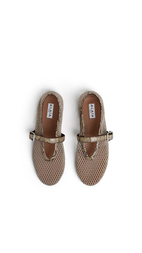 BALLERINES EN RÉSILLE ET CUIR AYERS